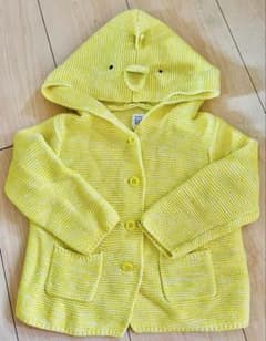baby GAP ベビー カーディガン 黄色ひよこさんフード90cmのサムネイル