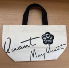 MARY QUANT キャンバストートバッグ アイボリー／ブラックのサムネイル