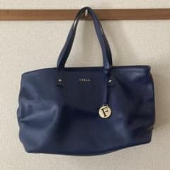FURLA フルラ バッグ 鞄 トートバッグ　ネイビー　オフィス　美品のサムネイル