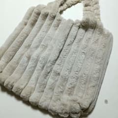 ♦エコファー トートバッグ もこもこ 大容量 A4 ベージュ 秋冬コーデ♦