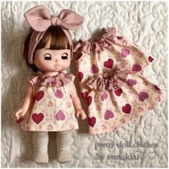 メルちゃん レミン & ソラン サイズ ハンドメイド服 フリルワンピースセットのサムネイル