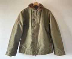 スペシャル！！◎40s 米軍実物 USNデッキJKT 金茶ムートン襟 40 