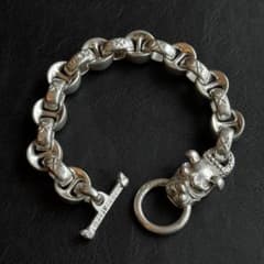 ヴィンテージ ブルドッグ シルバー ブレスレット 925 刻印あり 重厚 ヴィンテージ ブルドッグチェーン ブレスレット シルバー925 刻印
