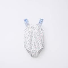 ZARA ギンガムチェック柄フラワープリントスイムウェア