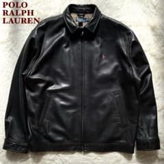 人気✨ポロラルフローレン ラムレザージャケット 本革 刺繍ロゴ XL