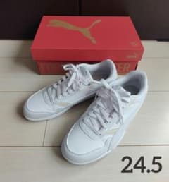 プーマ　スニーカー　レディース　ベラドンナ　L 　ホワイト　シルバー　24.5