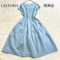 極美品✨セルフォード ホールガーメントニットワンピース ライトブルー 36 極美品✨セルフォード ホールガーメントニットワンピース ライトブルー