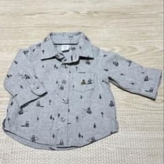 【美品】GAP ベビー 長袖シャツ グレー クマ柄 3〜6Ｍのサムネイル