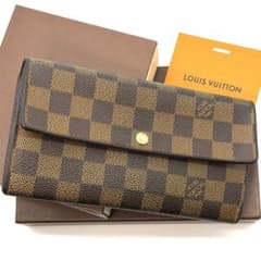 良品 ルイヴィトン ダミエ エベヌ ポルトフォイユ サラ 財布 茶色 10 