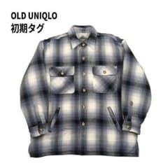 初期タグ 80s OLD UNIQLO オンブレ シャツ ジャケット 裏ボア - メルカリ