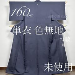 逸品！単衣◇未使用！正絹◎極上色無地160cm 一つ紋(蔦)褐色 紗綾形