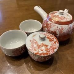 九谷美泉　急須 湯呑み セット 赤絵 金彩 陶器 茶器のサムネイル