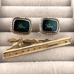 バーバリー ネクタイピン カフス セット ゴールド