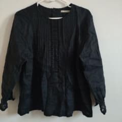 ニームス 刺繍 リネン100%ブラウス