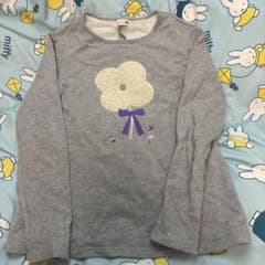 花刺繍リボン付きグレー トレーナー KP 160のサムネイル