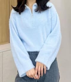 【新品未使用】 MERCURYDUOミニシャギーハーフジップニットのサムネイル