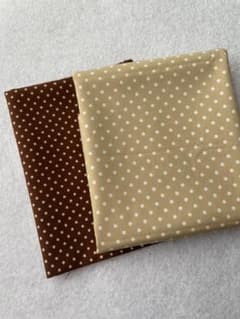 水玉はぎれ☆ドット☆ベージュ＊ブラウンのサムネイル