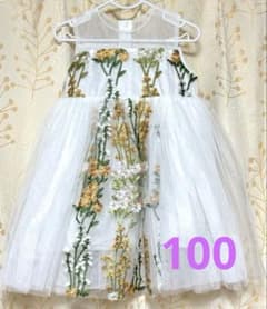 petit closet キッズドレス お呼ばれ 花柄刺繍 ホワイトのサムネイル