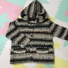 しろとくろ様専用☆ZARAベイビー フードつきニット カーディガンのサムネイル