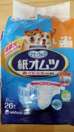 ユニチャーム　紙おむつ　犬　高齢犬　23枚入り　Lサイズ　中型犬のサムネイル