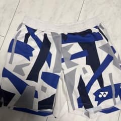 【人気】YONEX ハーフパンツ ブルー 幾何学模様 Oサイズのサムネイル
