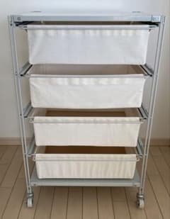 無印良品 スチールユニットシェルフ帆布バスケットセット・幅56cm