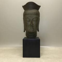 弥勒菩薩 頭部 木彫風 仏頭レプリカ 55．7cm - メルカリ