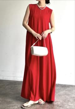 DOUDOU】シルケットスムースフレアカットワンピース マキシ丈 ロング