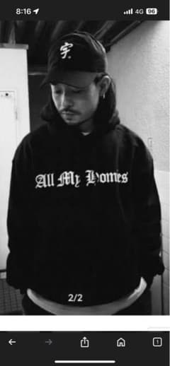All My Homies 黒 パーカー　zornのサムネイル