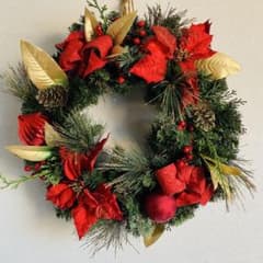 Costco コストコ クリスマスリース ポインセチア レッド 55cm - メルカリ