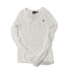 Polo Ralph Lauren ケーブルニット Vネック ホワイト XSのサムネイル