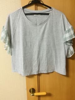 mystic 半袖 Tシャツ グレー チェックフリルのサムネイル