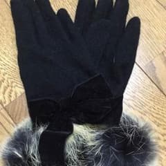 ファー付きレディース手袋のサムネイル
