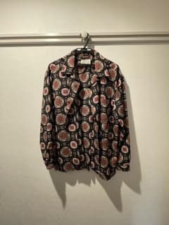 花柄長袖シャツ 黒赤白のサムネイル