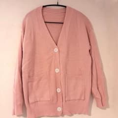 スクールカーディガン 制服 カーディガン ピンク JK 女子のサムネイル