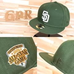 【ニューエラ×パドレス】アースカラー 立体3D刺繍 SDロゴ キャップ カーキ ニューエラ×パドレス】ASG1992パッチ 3D立体SD刺繍 キャップ カーキ