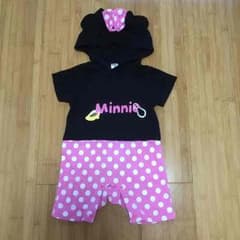 《（xx日発送）r mama shop♡様 専用》ミニーちゃんロンパース  80のサムネイル