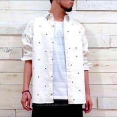 THE TEST ザ テスト 三角 トライアングル ドット シャツ ホワイト Mのサムネイル