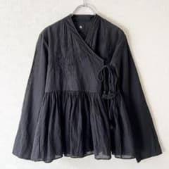 maison de soil フラワー刺繍 カディコットン カシュクールブラウス maison de soil フラワー刺繍 カディコットン カシュクールブラウス