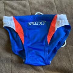 SPEEDO 競パン　競泳用ブーメラン白橙青　140サイズ裏地カット済　非喫煙者のサムネイル