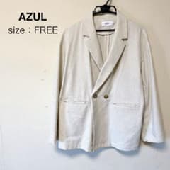 【AZUL 】アズール ダブルボタン リネンジャケット FREEのサムネイル