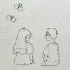 ワイヤークラフト  ワイヤーアート　【蝶々　女の子　男の子　セット】のサムネイル
