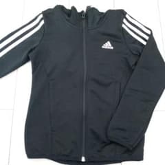 中古・adidas キッズ ジャージ ブラック 3ストライプ 130cmのサムネイル