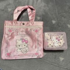新品未使用 当時物 激レア チャーミーキティ ハンドタオル バッグ セット売り 当時物レア】チャーミーキティ サンリオくじ サテンバッグ＆ハンド