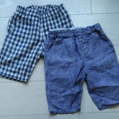 無印良品ストライプハーフパンツ　100のサムネイル