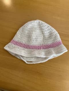 【美品】コットン100％ ハンドメイド帽子♥ピンクのサムネイル