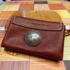 貴重 本革レザー財布 ムーミン シルバーコイン付 幸運の赤サイフ