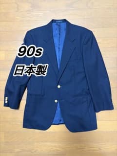 90s 日本製 紺ブレ 金ボタン ウール100% テーラードジャケット A5のサムネイル