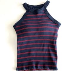 UNIQLO ユニクロ　ホルダーネック　ブラタンクトップ　　S 紺×赤のサムネイル