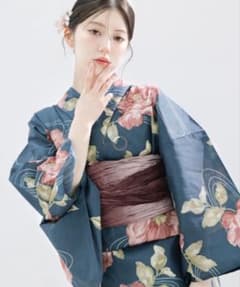 Dita 1人で着られる浴衣5点セット 大正椿流れ Dita 1人で着られる浴衣5点セット 大正椿流れ - メルカリ